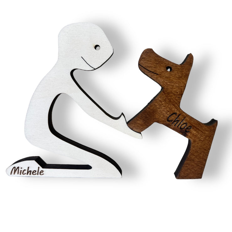 Statuetta padrone cane - gatto, InciSo, personalizzato al laser, pet, idea regalo, 4 zampe