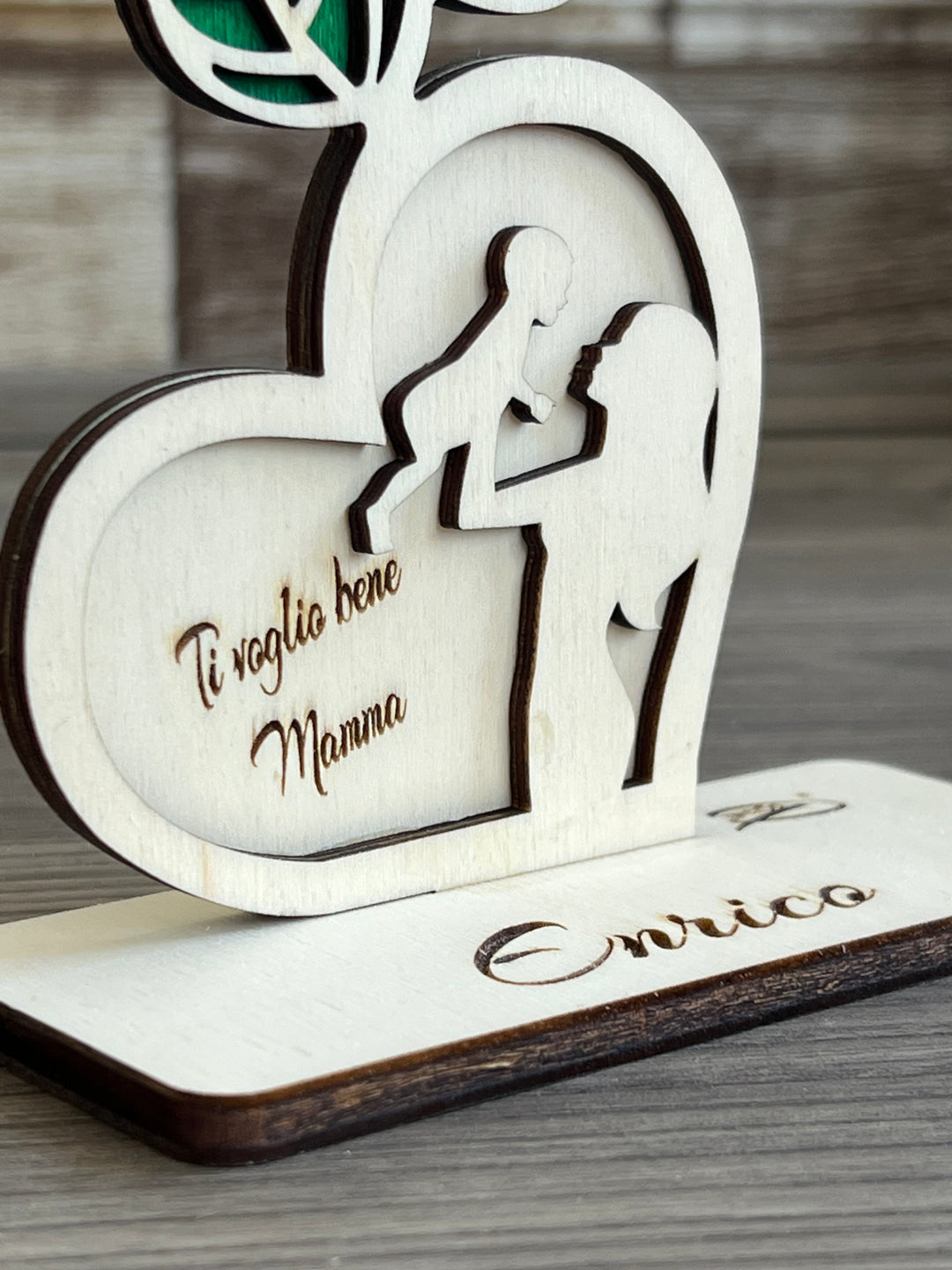 Rosa Eterna In Metallo Per Festa Della Mamma - Fiore In Metallo Solido Con Stelo Flessibile, Rosa, Biglietto Incluso