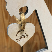 Porta ecografia in legno, InciSo, personalizzato con nomi mamma papà e figlio/a