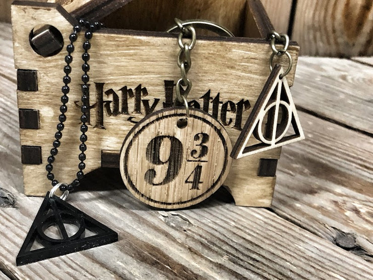 Portachiavi in legno Harry Potter personalizzato con nome