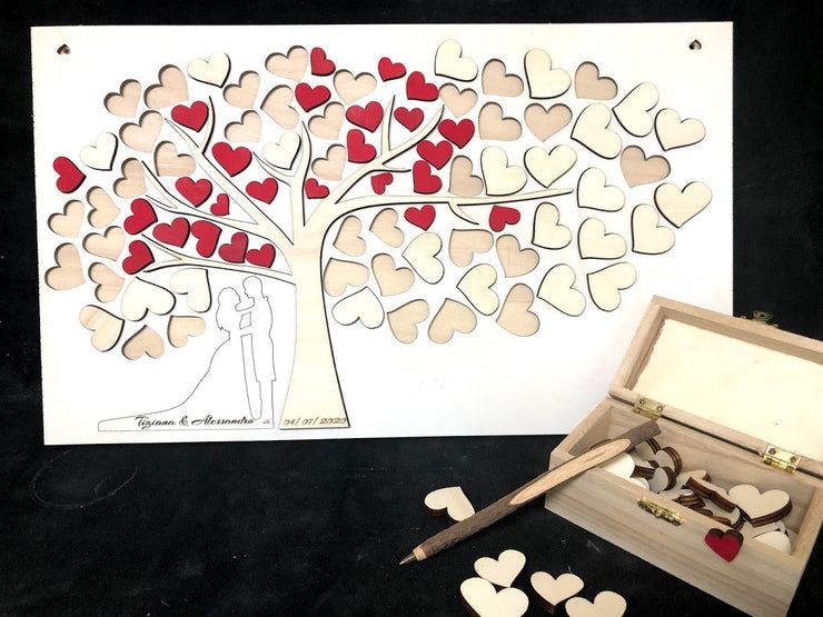 Guestbook matrimonio, InciSo, quadro personalizzato con cuori da firma –  InciSoLaser