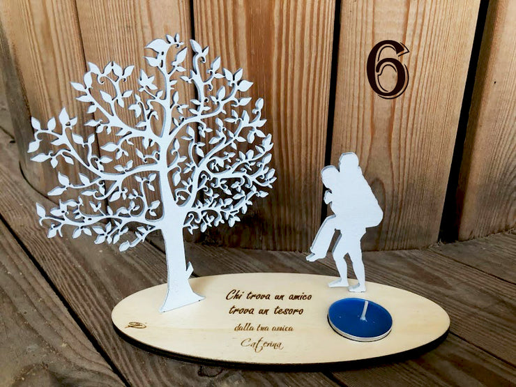 Albero portacandela, InciSo - personalizzato sagome e frase, bomboniera, regalo