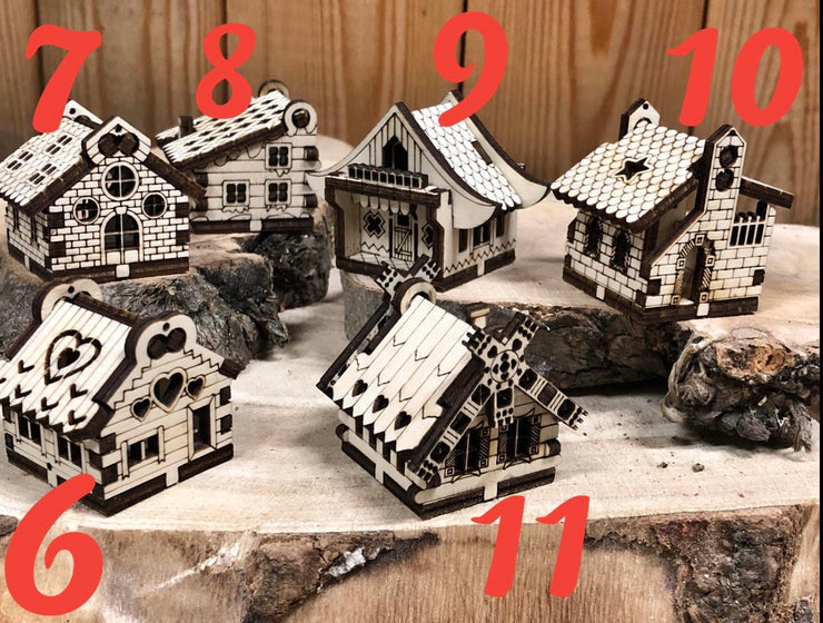 Sagoma Casetta Legno Per Decorazione Natale - 7,9x10cm, Spessore 3mm, Personalizzabile, Made Italy - Foto 4